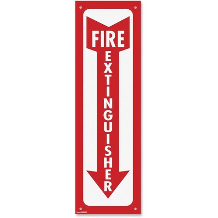 COSCO Fire Extinguisher Sign, 4"x13", Glow-In-The-Dark, RD/WE COS098063